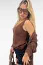 canotta con scollo a v glitter